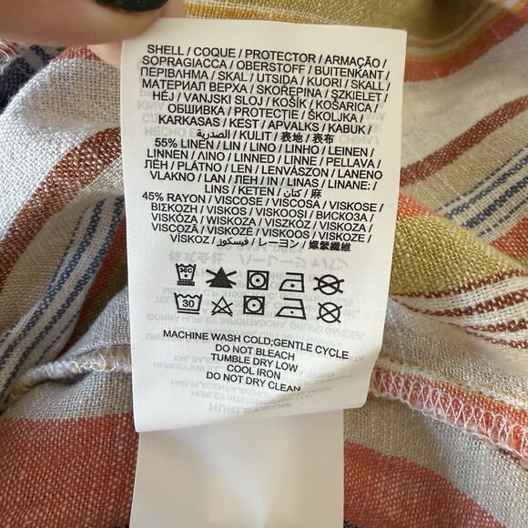 Hurley NWT Linen Blend Large Striped Sleeveless Romper Travel Vacation Beachy - Picture 10 of 13